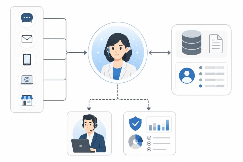 AIアバター接客と有人オペレーターの連携